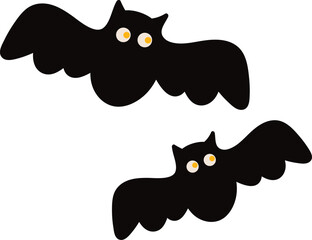 Cute spooky bat halloween illustration
