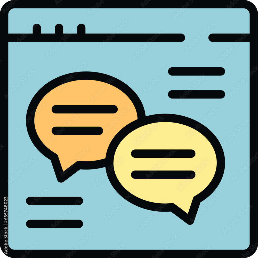 Poster web lesson icon outline vector. private school. online learn color flat
