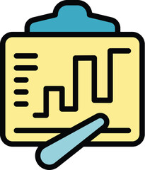 Draw lesson icon outline vector. Learn plan. Exam learning color flat