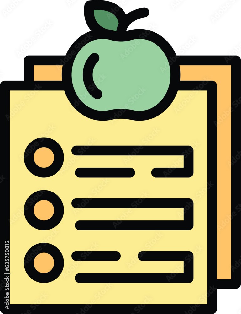 Poster private lesson paper icon outline vector. university class. online learn color flat