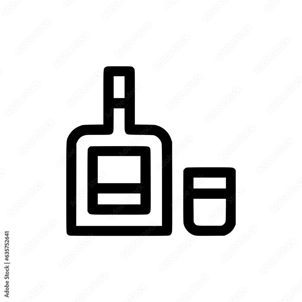 Poster whiskey icon vector. linear style sign for mobile concept and web design. whiskey symbol illustratio