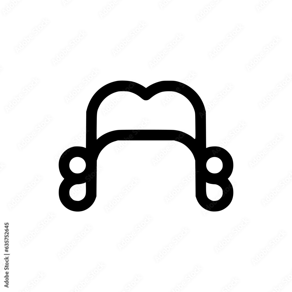 Poster wig icon vector. linear style sign for mobile concept and web design. wig symbol illustration. pixel