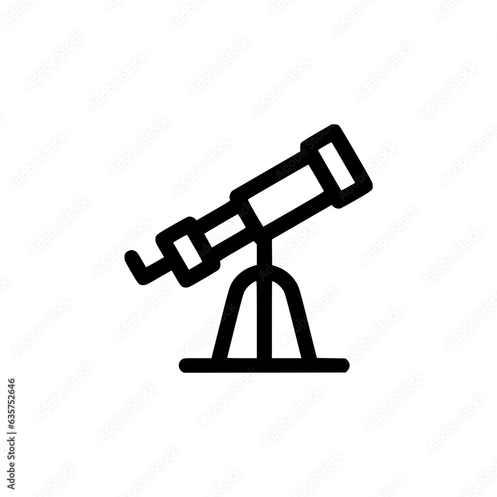 Poster Telescope icon vector. Linear style sign for mobile concept and web design. Telescope symbol illustration. Pixel vector graphics - Vector.