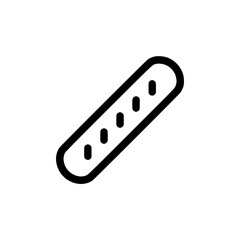 Baguette icon vector. Linear style sign for mobile concept and web design. Baguette symbol illustration. Pixel vector graphics - Vector.