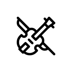 Violin icon vector. Linear style sign for mobile concept and web design. Violin symbol illustration. Pixel vector graphics - Vector.