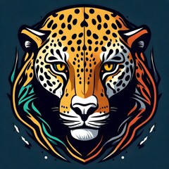 A logo for a business or sports team featuring a jaguar cat that is suitable for a t-shirt graphic.