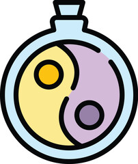 Meditate spa icon outline vector. Stress reduction. Mind health color flat
