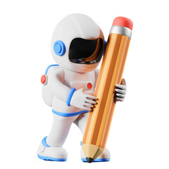 astronaut writing pencil