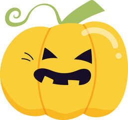 Cute spooky pumpkin ghost halloween illustration