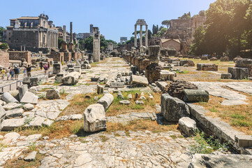 View of the Basilica Julia in the Roman Forum