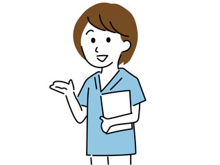 案内をする医療従事者