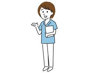 案内をする医療従事者