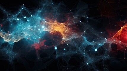 Fototapeta premium Neural Fusion: Abstract representation of the integration of human and AI neural networks | generative ai