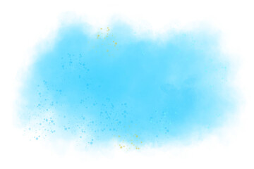 Blue color vector hand drawn watercolor liquid stain. Abstract aqua smudges scribble drop element for design, illustration, wallpaper, card