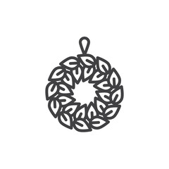 Thanksgiving Wreath line icon