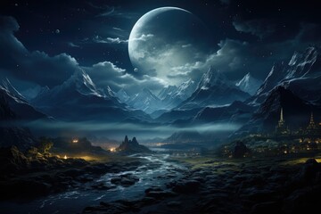 Moon's Embrace: Roaming through Enigmatic Moonlit Terrains in the Lap of Tranquil Nights