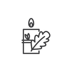 Thanksgiving candles line icon