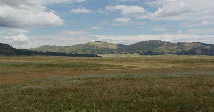 Steady shot of the Valles Caldera in New Mexico.