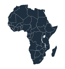 Fototapeta premium detailed africa map with separated countries