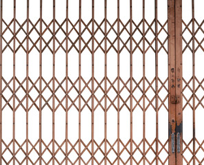 A orange fence on a white background. Close-up shot. A barrier, separating and defining spaces in a simple yet functional design.