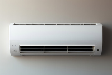 Cooling comfort Split AC on white wall, softened by a gentle blur Generative AI