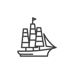 Mayflower ship line icon