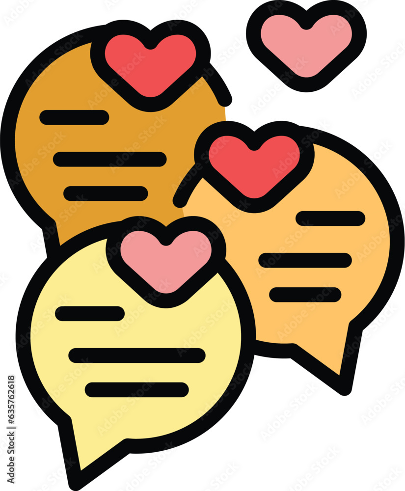 Sticker Chat service icon outline vector. Review client. Digital support color flat - Stickers