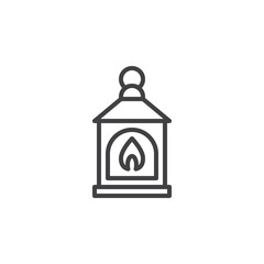 Candle lantern line icon