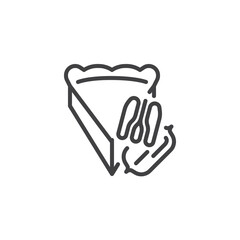 Pecan Pie slice line icon