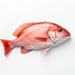 Snapper full fish isolated on white background top view 