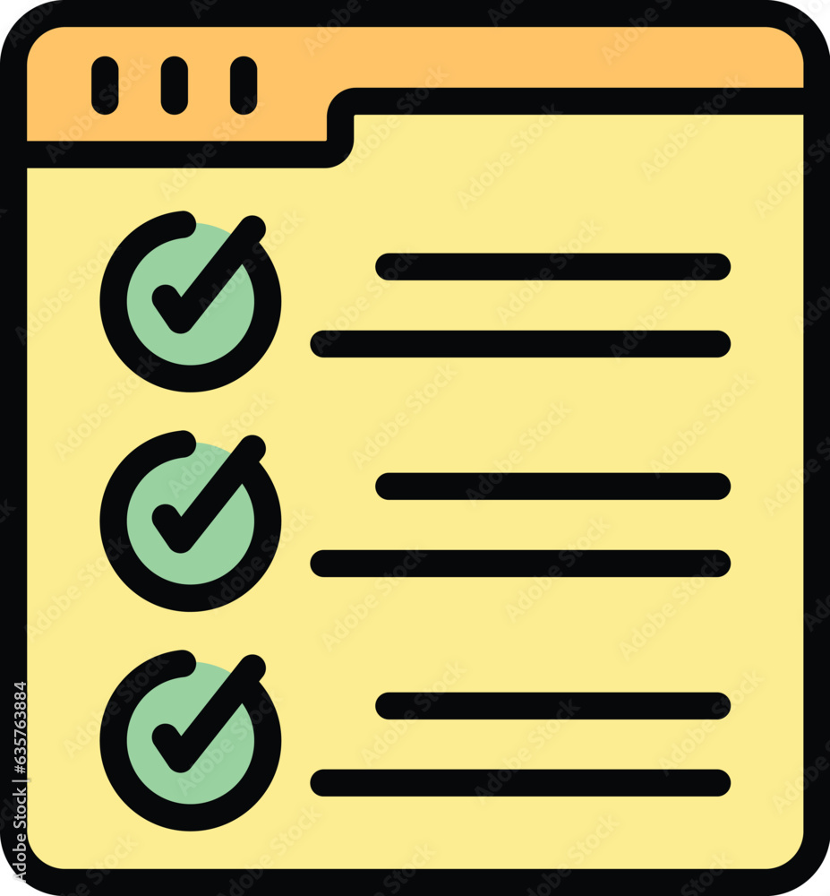Poster web page review icon outline vector. digital reference. report client color flat
