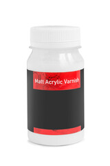 Acrylic varnish jar isolated