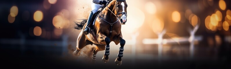 Naklejka premium Equestrian concept banner