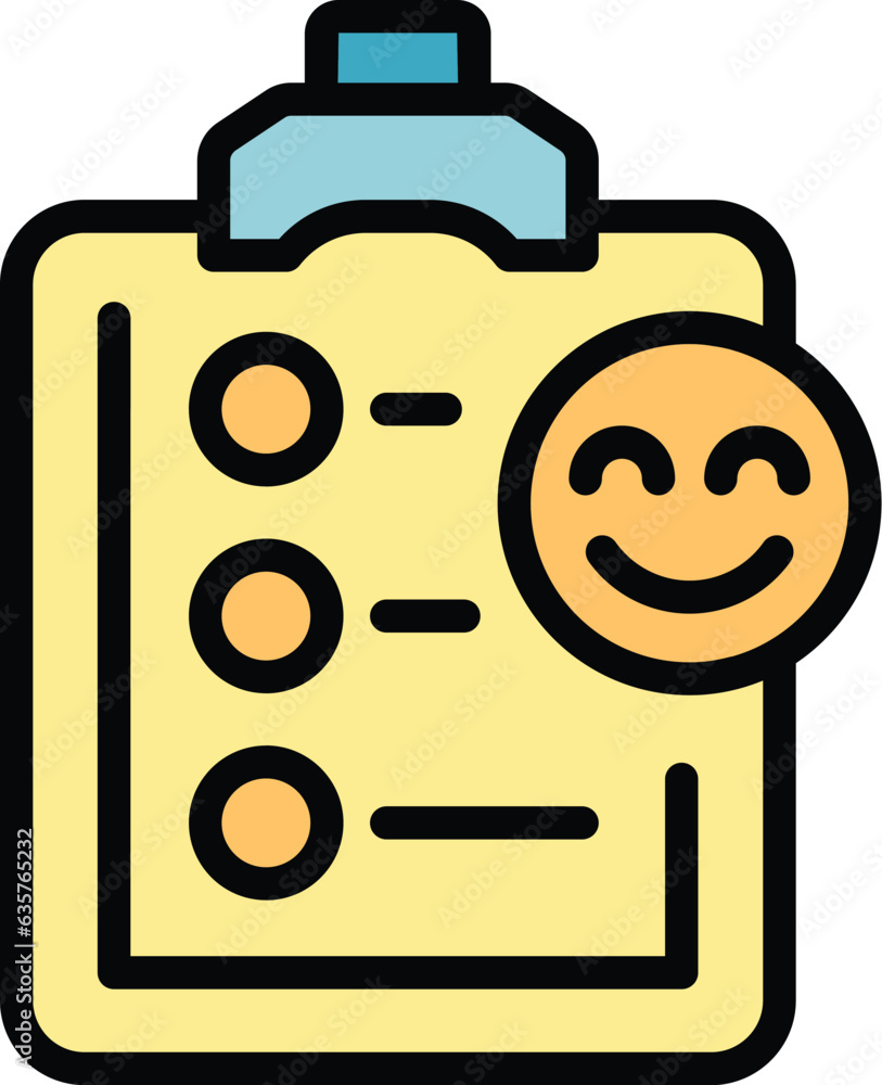 Wall mural clipboard survey icon outline vector. report review. digital support color flat