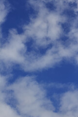 Beautiful blue sky with clouds over Kharkiv