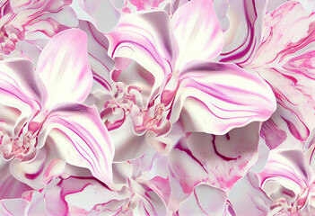 Pink orchid marbling pattern design. Generative AI