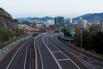 Road to enter to the city of Bilbao