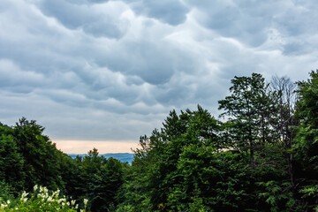 cloudy sky in the mountains..
