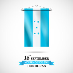 Vector Illustration of  Honduras Independence Day. Background with flag
