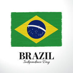 Vector Illustration of  Brazil Independence Day. Background with flag
