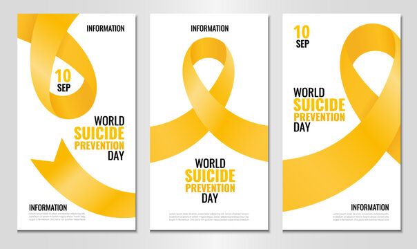 Vector Illustration of World suicide prevention day. Banner with ribbon. Use as advertising, invitation, banner,
