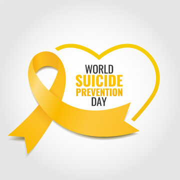 Vector Illustration of World Suicide Prevention Day. Ribbon
