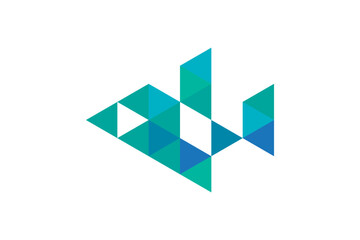 Fototapeta premium Fish geometric logo design icon vector Illustration. 