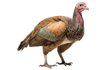 Full Body Turkey Standing on Transparent Background. AI
