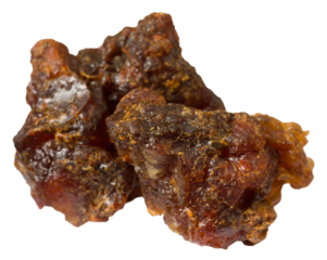 Myrrh resin isolated on white background.