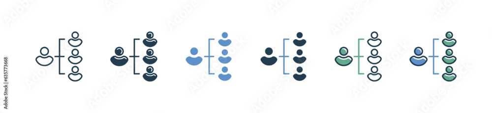 Poster hierarchy organization icon vector team management diagram symbol illustration design