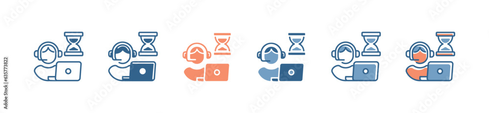 Poster work project timeline management icon vector business task duration process service signs illustrati