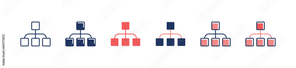 Aufkleber organization hierarchy management icon chart vector team diagram symbol illustration design