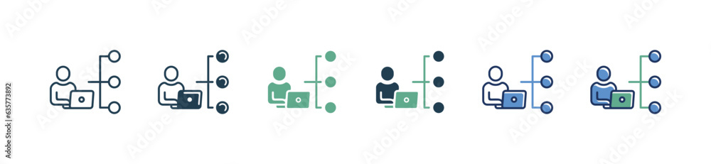 Aufkleber organization structure and task management icon vector business manager manage diagram hierarchy signs illustration design