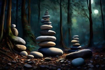 zen stones on the stone